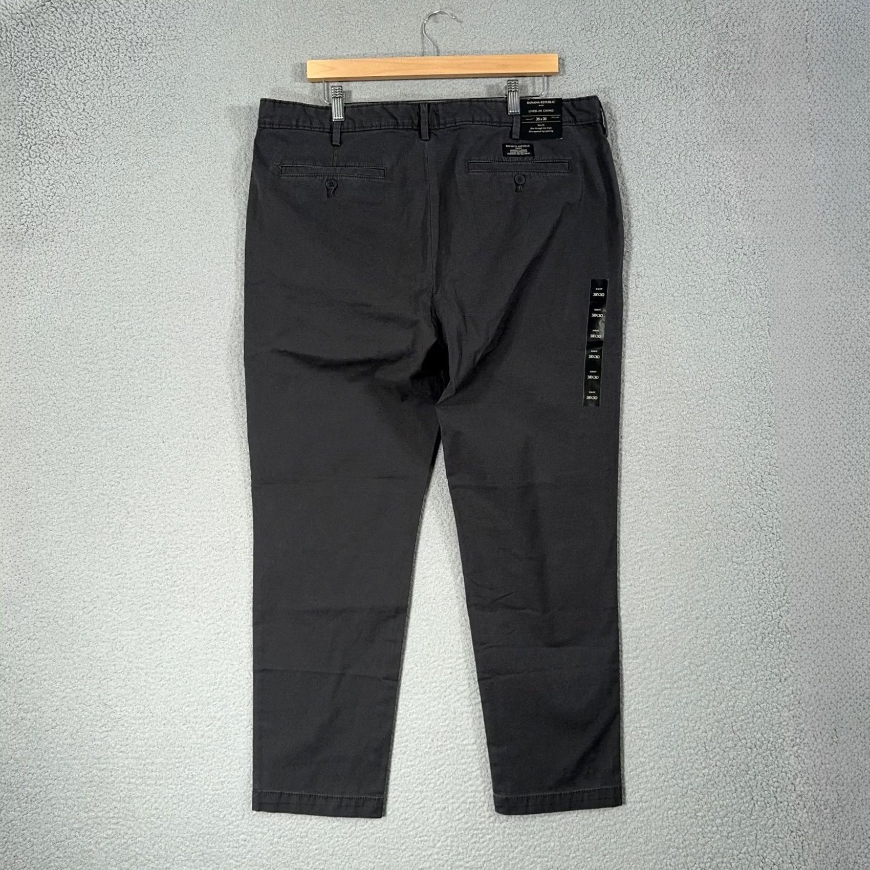 Banana Republic Banana Republic Pants Mens 38 Slim Lived-In Chino Gray 29 in Inseam Stretch Flat Front Zip Button Size US 38 / EU 54 - 2 Thumbnail