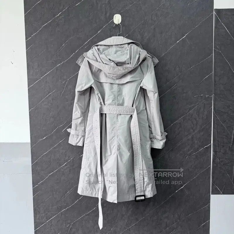Burberry Burberry Gray Cotton Women's Trench Coat. Size XXS / US 00 / IT 34 - 2 Thumbnail