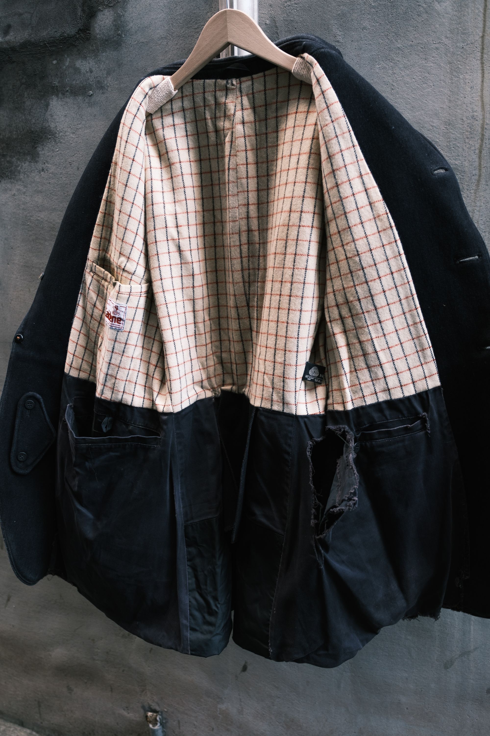 Vintage Vintage Caldene Gents Black Sack Coat Pure New Wool Size 48R - 6 Thumbnail