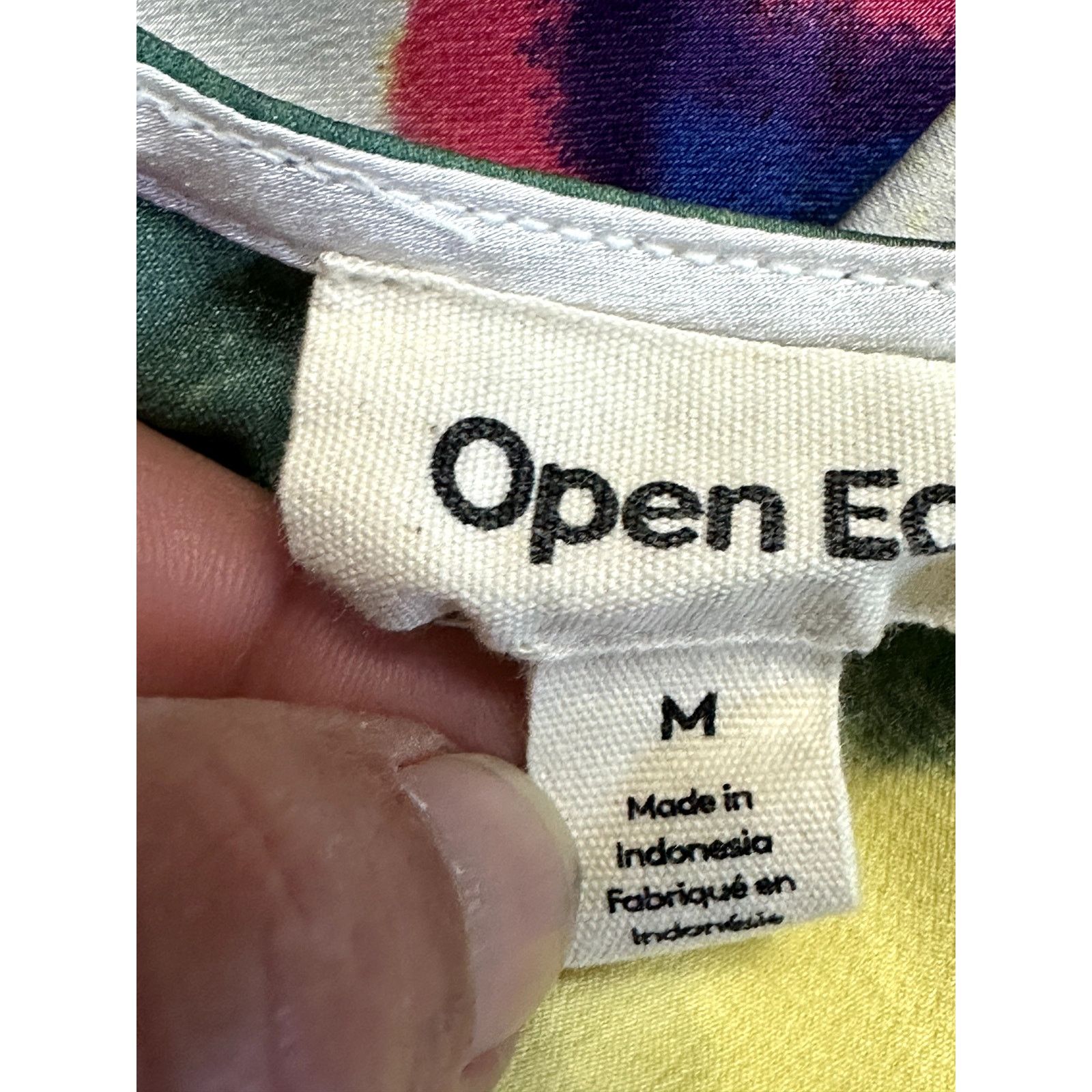 Other Open Edit Satin Blouse Cut Out Back Multicolor Womens M NWOT Size M / US 6-8 / IT 42-44 - 7 Thumbnail