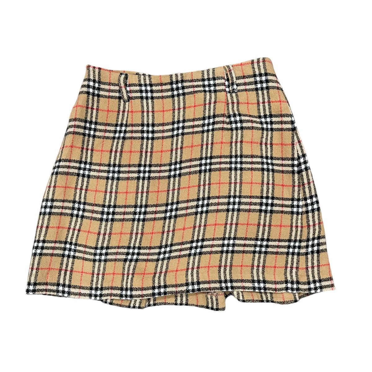 Burberry × Burberry Prorsum Burberrys Made in England Nova Check LambsWool Mini Skirt Size 26" / US 2 / IT 38 - 14 Thumbnail