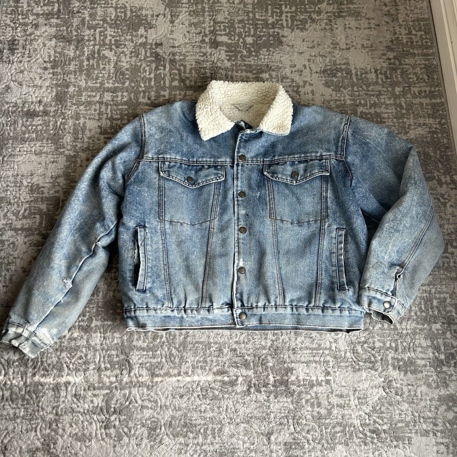 Other VTG Saugatuck Drygood Denim Sherpa Trucker Jacket Sz L 42/44 Size US L / EU 52-54 / 3 - 12 Thumbnail