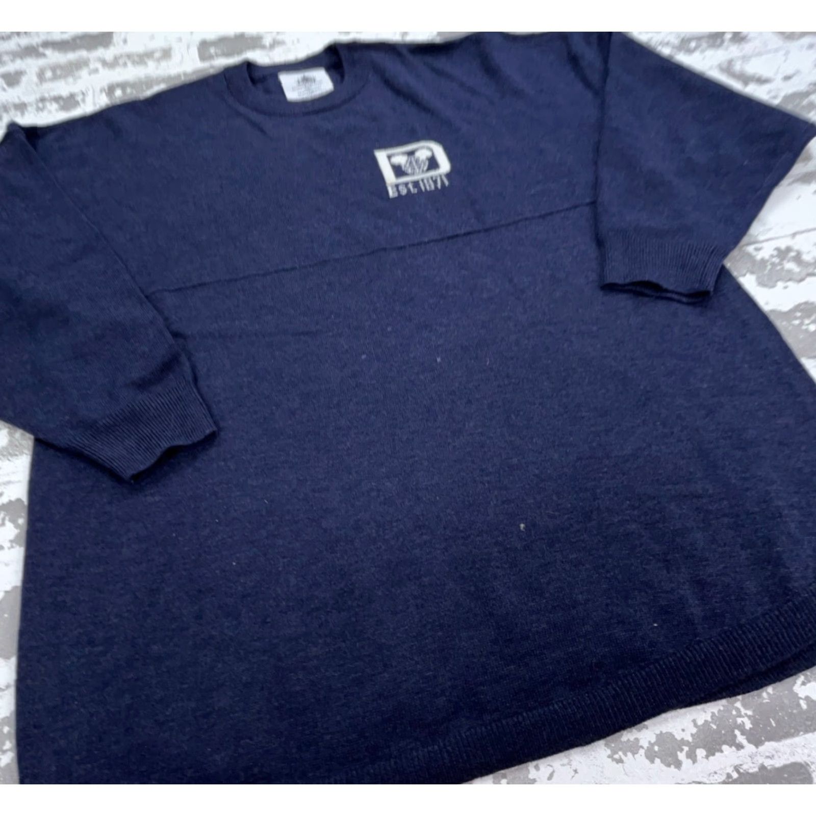 Disney Disney Parks Authentic Spirit Jersey Women XS Blue White Tee Shirt Crew Neck Long Sleeve Pullover Casual Slimming 90s? Size XS / US 0-2 / IT 36-38 - 3 Thumbnail