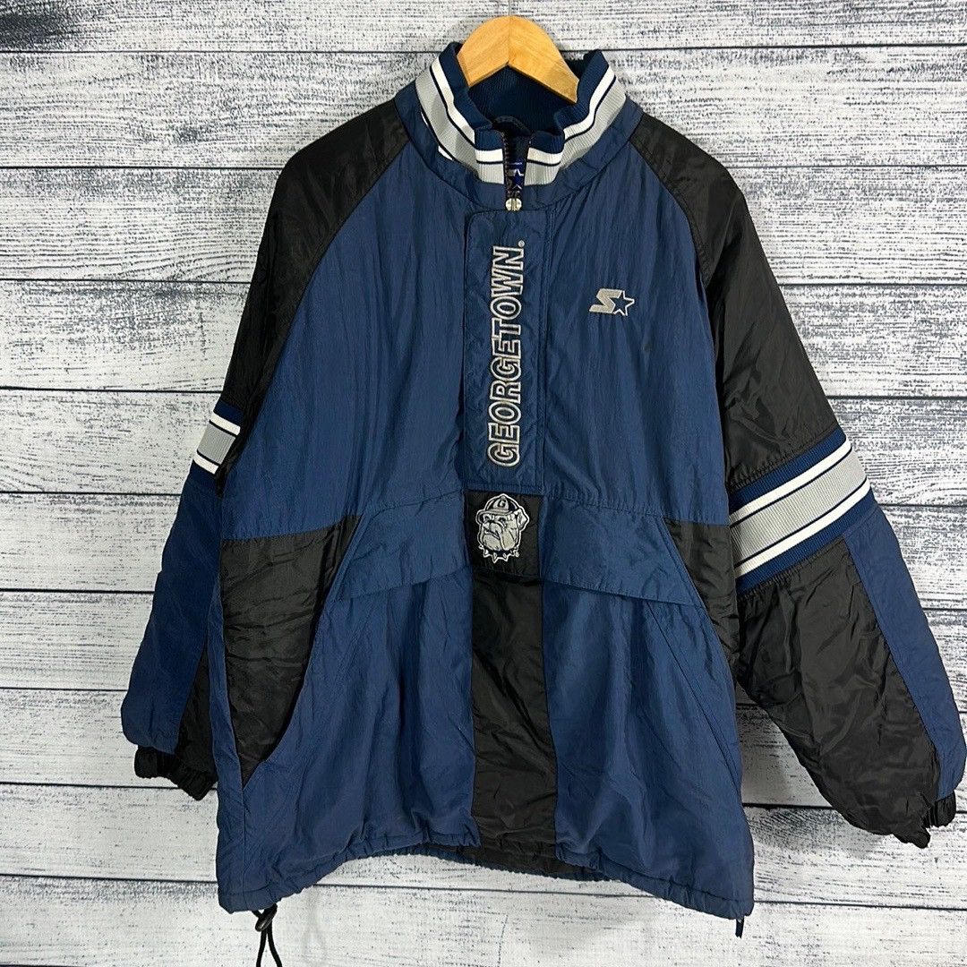 image of 90's Georgetown Bulldogs NCAA Starter Jacket / Coat L in Navy, Men's (Size Large)