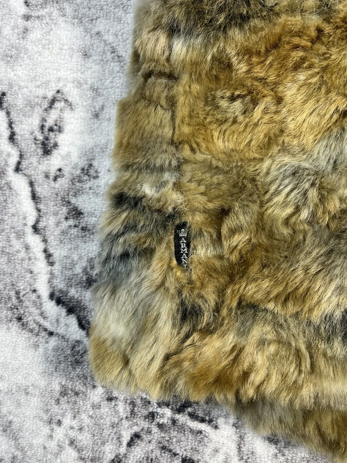 Armani Armani Jeans Faux Fur Vest – Brown Multi – Zip Up – AJ Logo Size M / US 6-8 / IT 42-44 - 17 Thumbnail
