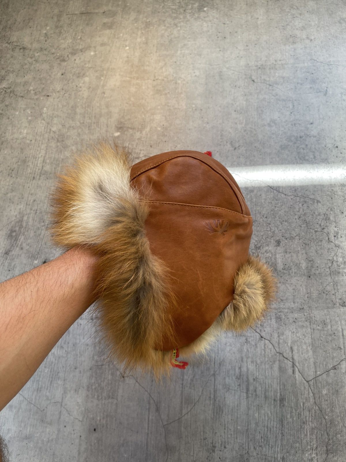 Vintage Vintage 90s ushanka trapper / checker hat real fur / leather Size ONE SIZE - 2 Thumbnail