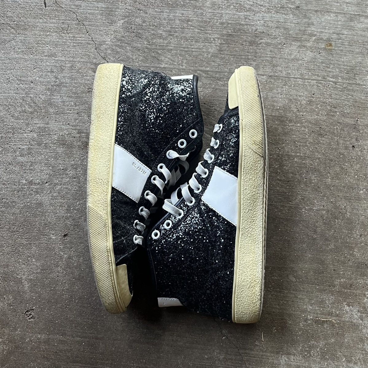 Saint Laurent Paris Saint Laurent Glitter Hi-Top Sneakers Size US 7 / EU 40 - 1 Thumbnail