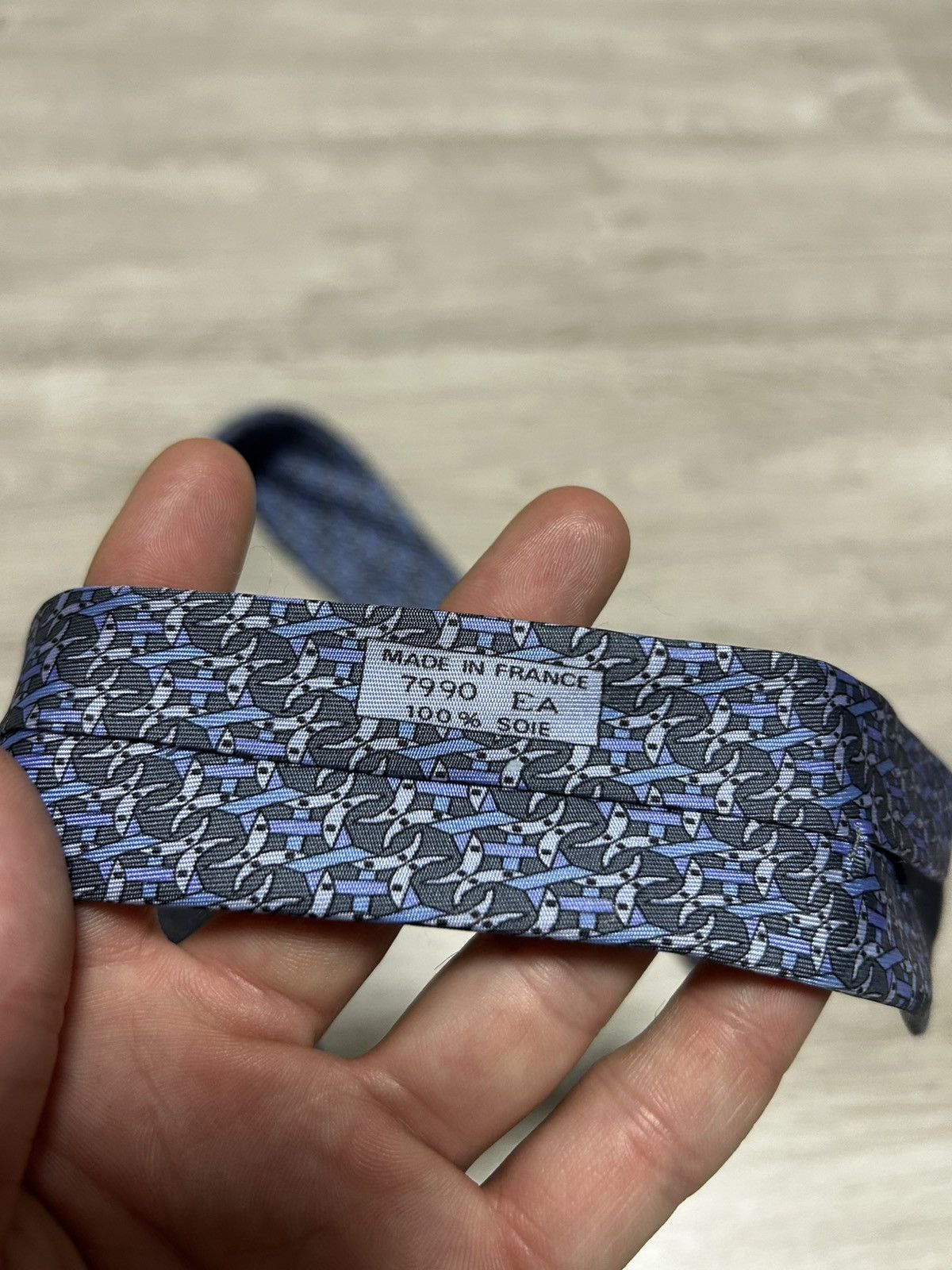 Hermes Hermes Horseshoe Pattern Classic Width Silk Tie 7990 EA Size ONE SIZE - 5 Thumbnail