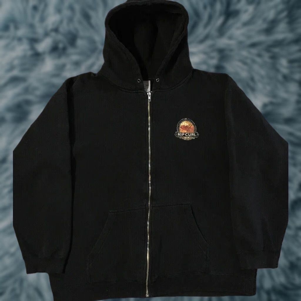 Quiksilver Vtg Rip Curl Faded Distress Zip Hoodie L Surf Skate Grunge OP Billabong 90s Y2K Hoodie Mens Black Regular Size L Sweatshirt Size US L / EU 52-54 / 3 - 1 Thumbnail