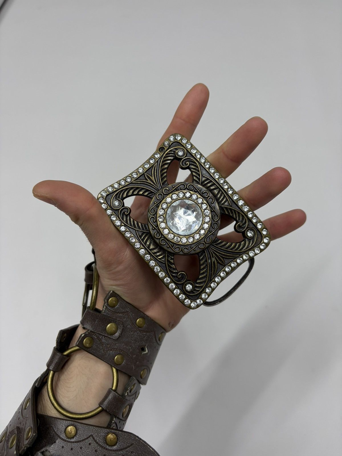 Hysteric Glamour Vintage Y2K Rhinestones Like Number Nine Punk Leather Belt Size 32 - 10 Thumbnail