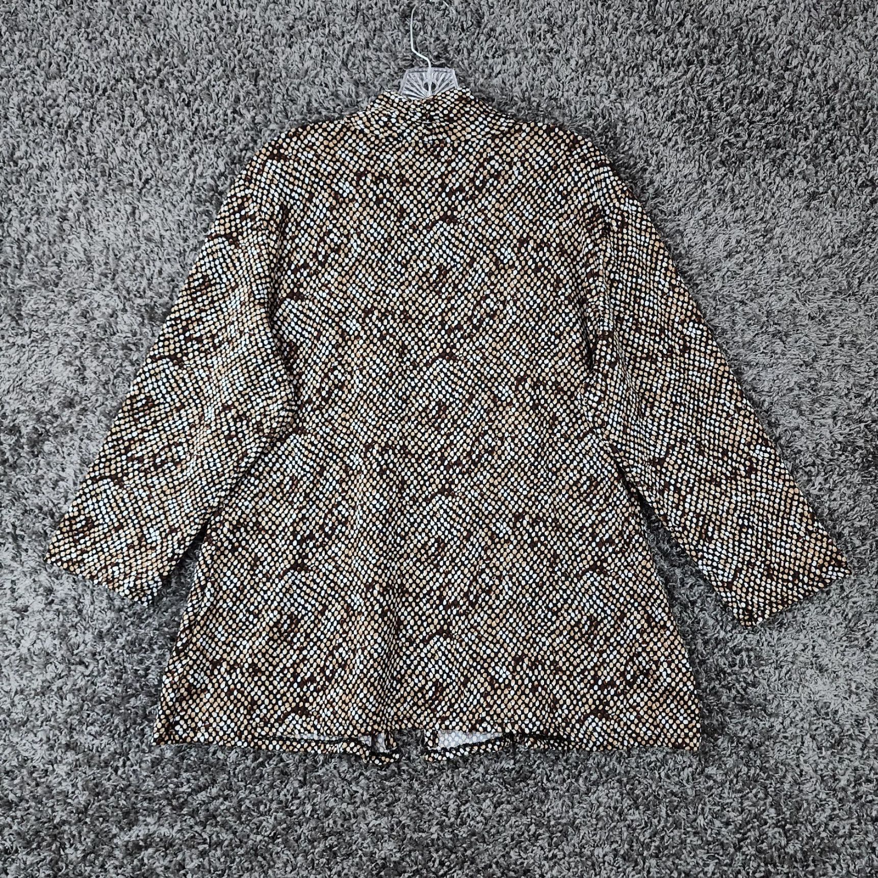 Vintage Notations Blouse Women Long Sleeve XL Brown Spotted Dress Shirt Womens XL Brown Spotted Blouse Size XL / US 12-14 / IT 48-50 - 5 Thumbnail