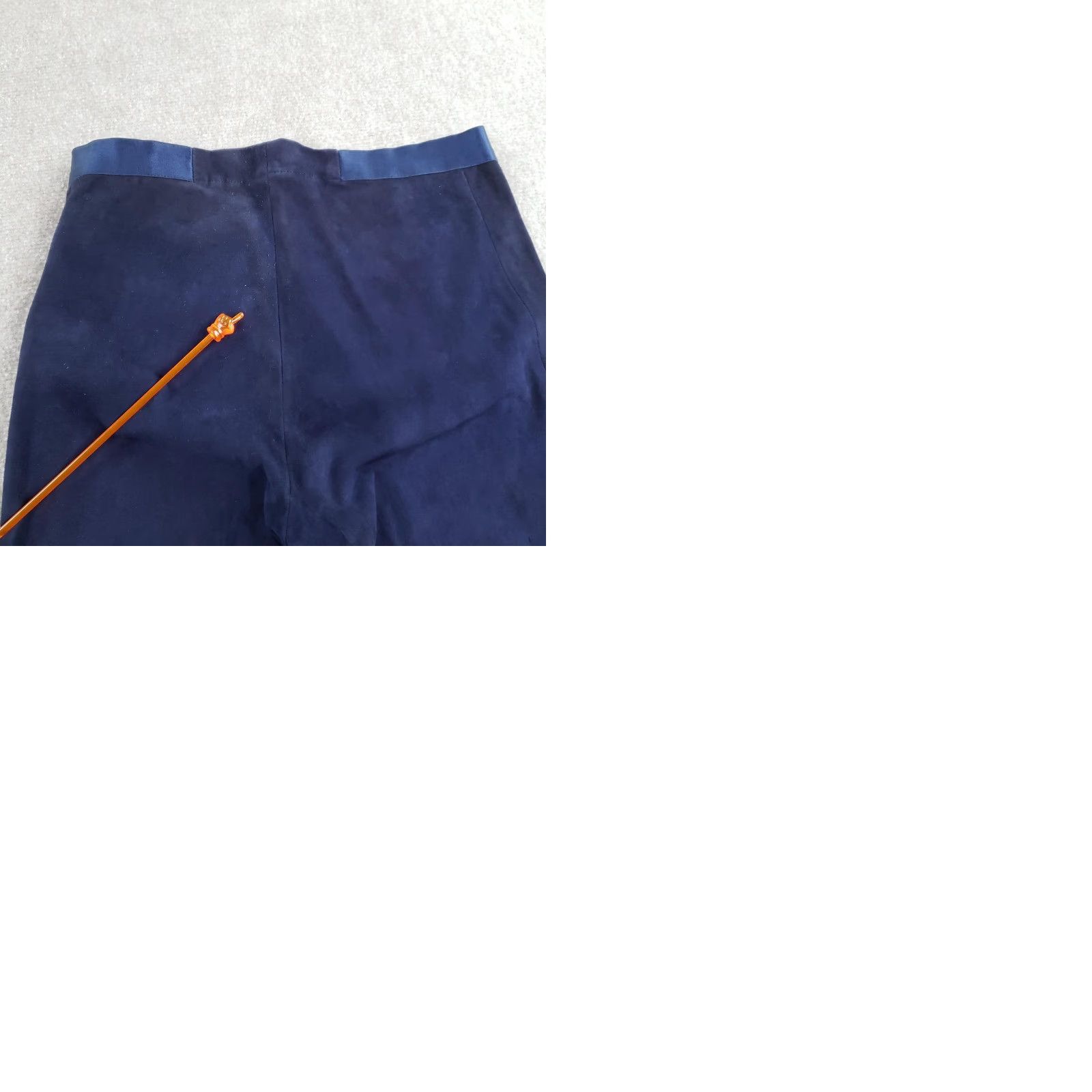 Alice + Olivia VINTAGE Alice + Olivia Base Pants Womens Size 12 Blue Zip Lamb Leather Skinny Ankle Size 34" / US 12 / IT 48 - 12 Thumbnail