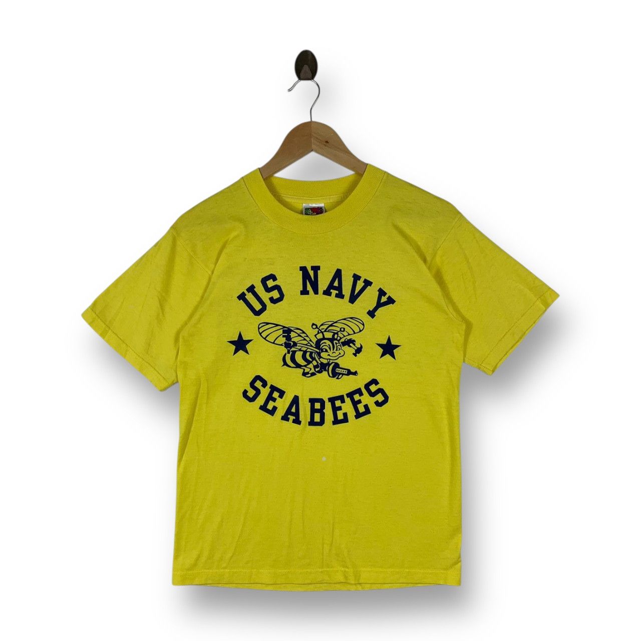 Fruit Of The Loom Vintage 90s US Navy Seabees Military Graphic Tee Size US S / EU 44-46 / 1 - 1 Thumbnail
