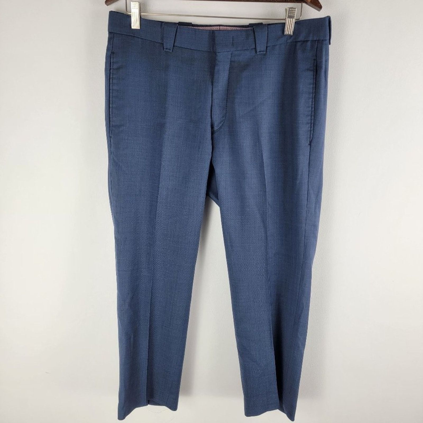 Incotex incotex inside ivory 100% wool pants blue size 34x26 Size US 34 / EU 50 - 1 Thumbnail