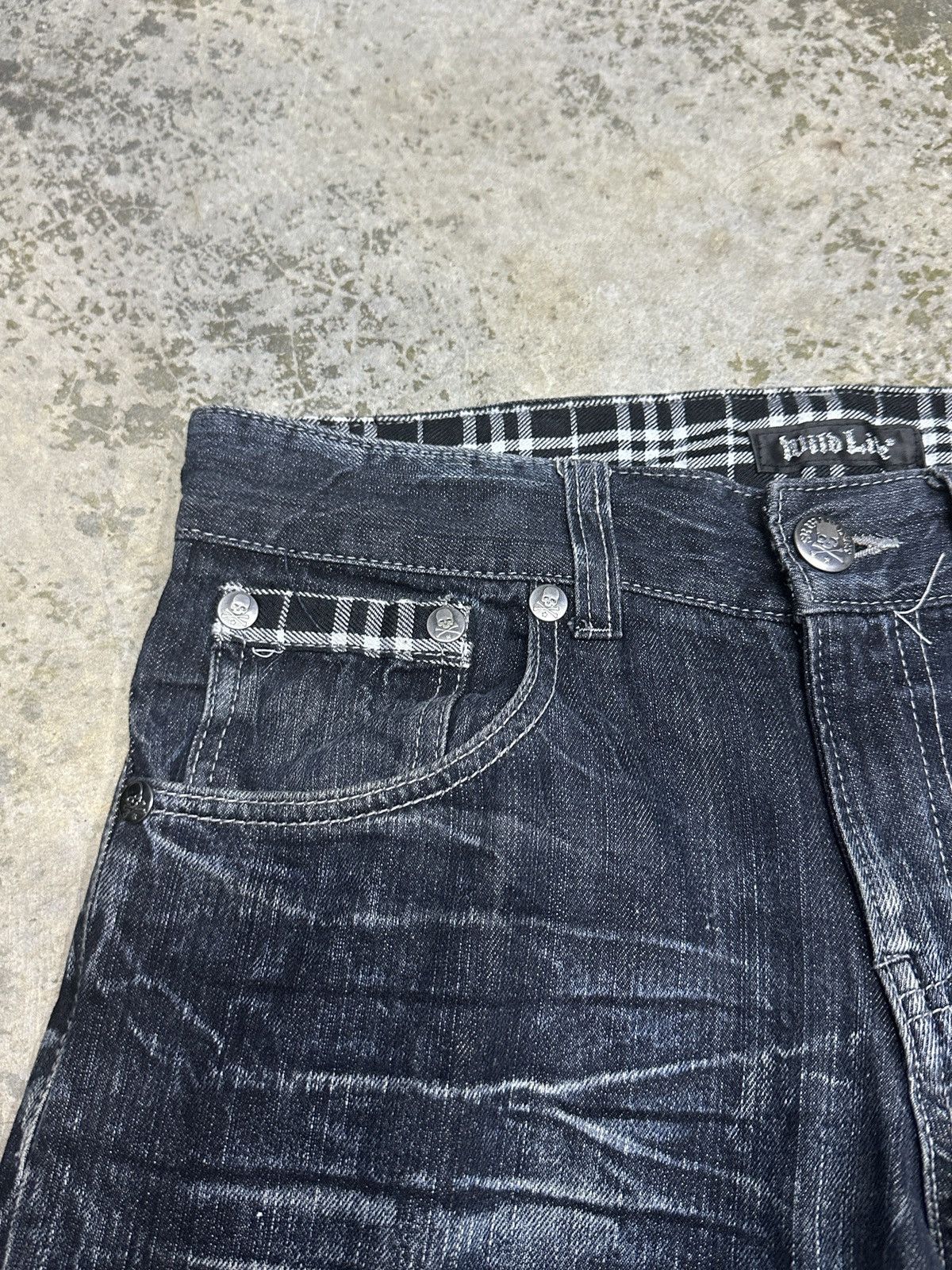 If Six Was Nine × Japanese Brand Vintage Wild Life Denim Clawmark Distressed Washed Jean Size US 33 - 6 Thumbnail