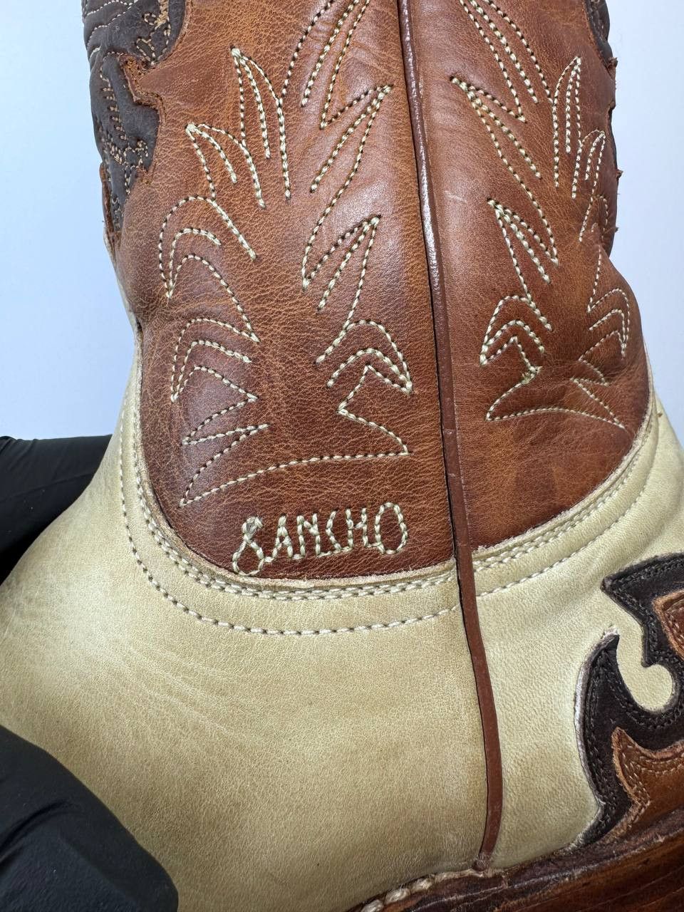 Sancho Boots Sancho Cowboy Boots Leather Western Brown Beige Mens Size 39 Size US 6 / EU 39 - 11 Thumbnail