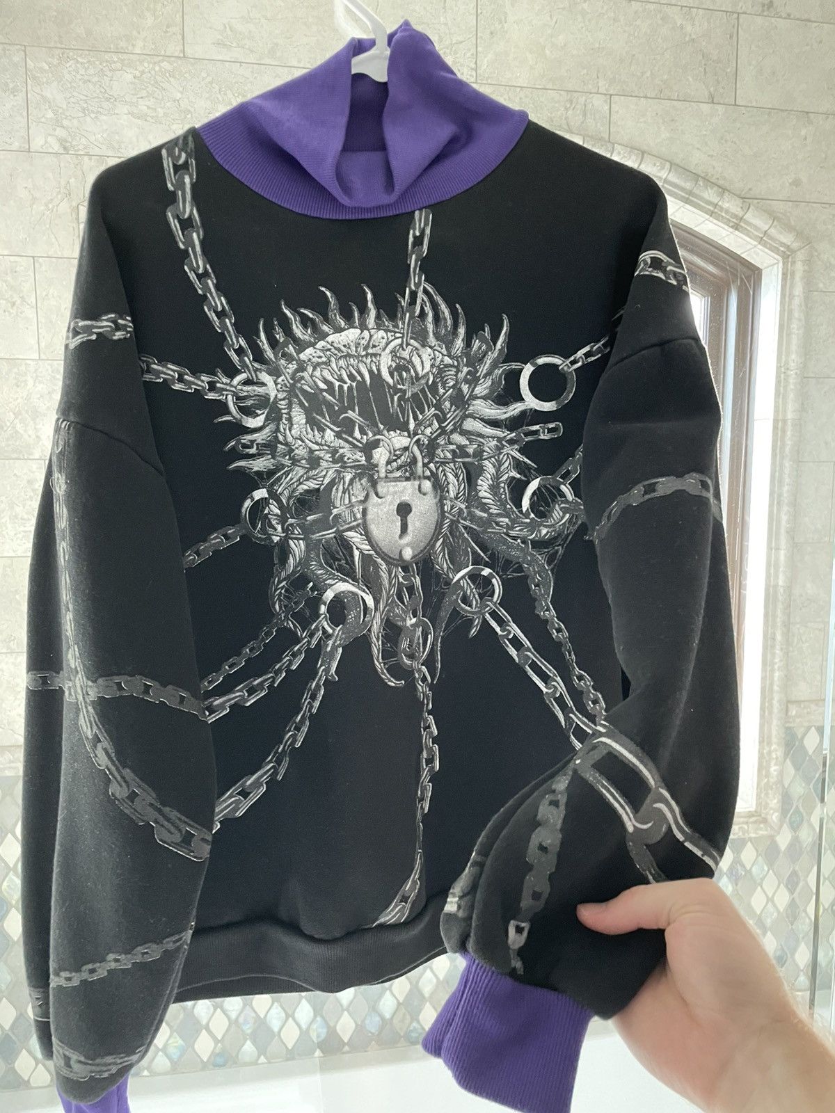 Other × Vintage Japanese Streetwear Turtleneck gothic Sweater Size US M / EU 48-50 / 2 - 2 Thumbnail