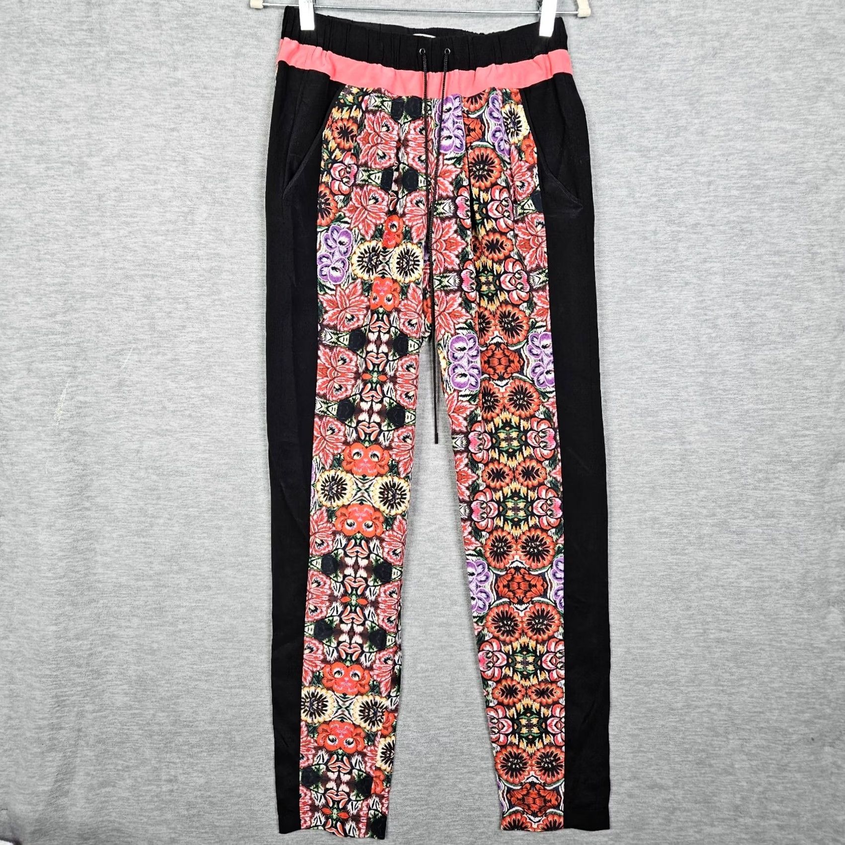 Rebecca Minkoff Rebecca Minkoff Women's Malone Floral Printed Silk Pull-on Pants Size 4 Size 27" / US 4 / IT 40 - 2 Thumbnail