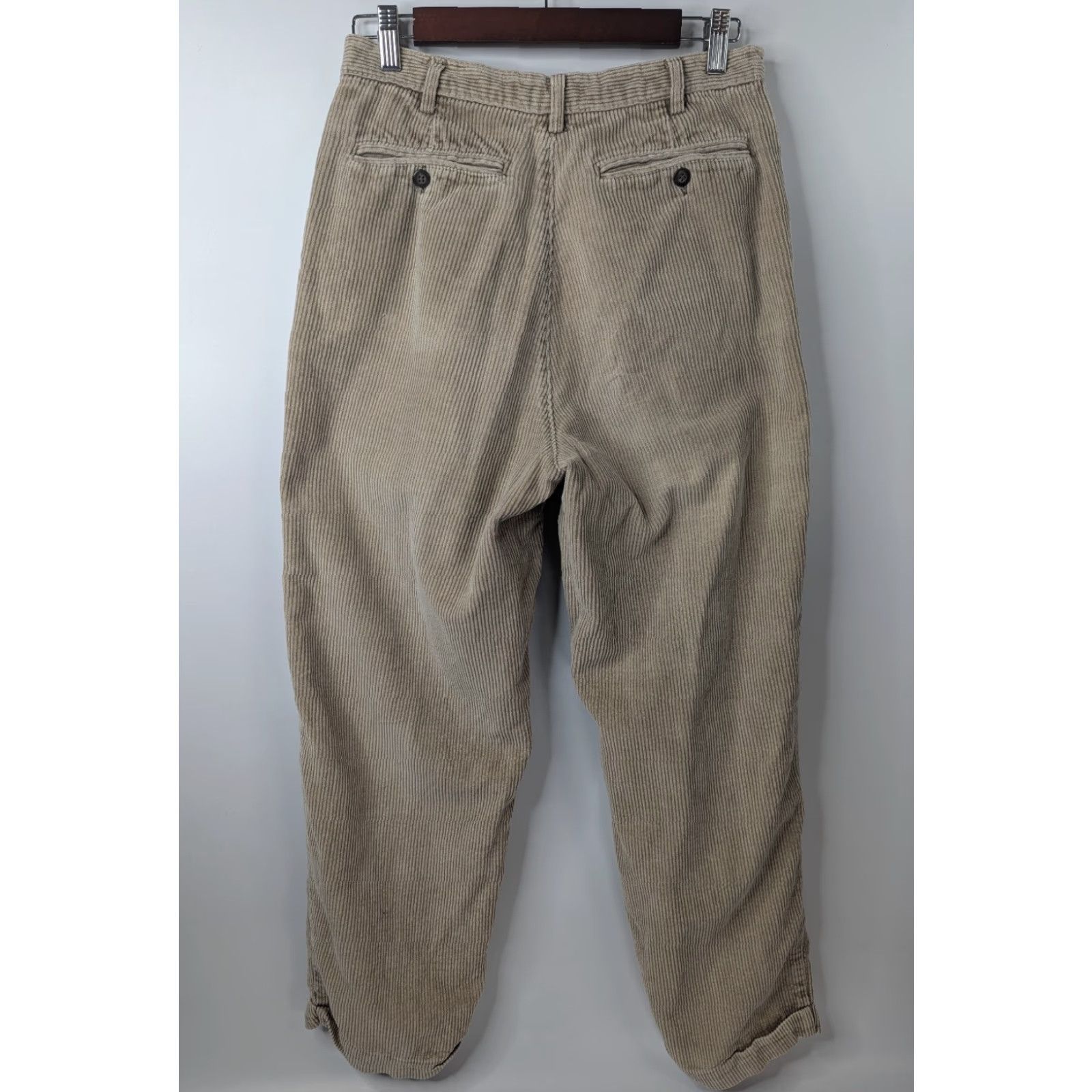 Greats Britches Mens 30x20 Beige Corduroy Cotton Pleated Pants Vintage Dress Pants Straight Leg XS? Size US 28 / EU 44 - 5 Thumbnail