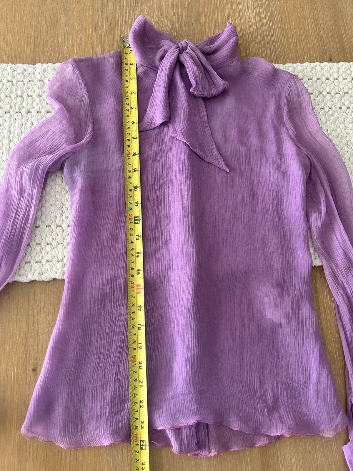 Dolce & Gabbana Dolce & Gabbana Purple Silk Tie-Up Detail Blouse Size XS / US 0-2 / IT 36-38 - 5 Thumbnail