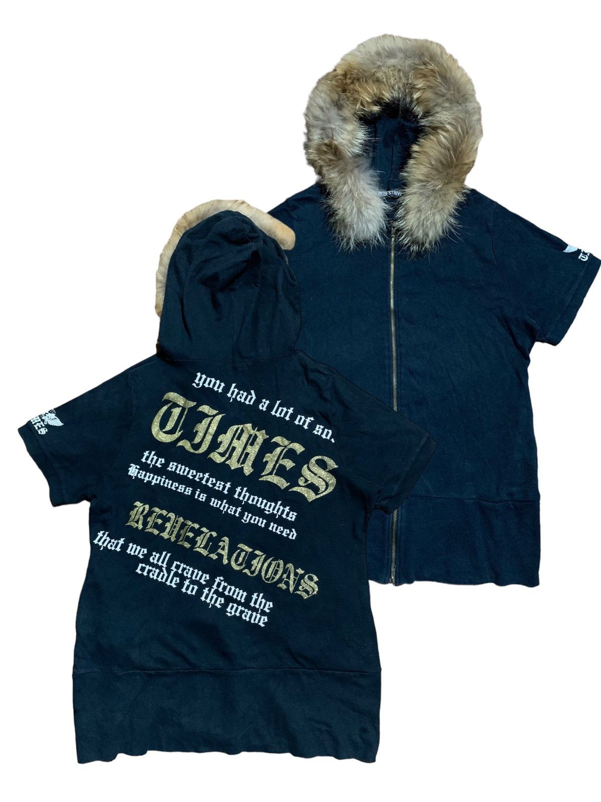 If Six Was Nine × Japanese Brand × Le Grande Bleu (L.G.B.) Blue strive poem fur short hoodie punk style Size US L / EU 52-54 / 3 - 1 Thumbnail