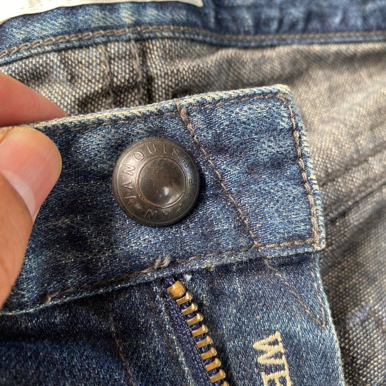 Tornado Mart RYO ISHIKAWA BY VANQUISH TOKYO JAPAN DISTRESSED BLUEWASH Size US 28 / EU 44 - 13 Thumbnail
