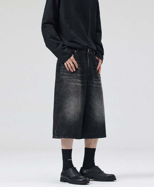 Japanese Brand American baggy men's straight-leg wide-leg denim shorts Size US 32 / EU 48 - 2 Thumbnail