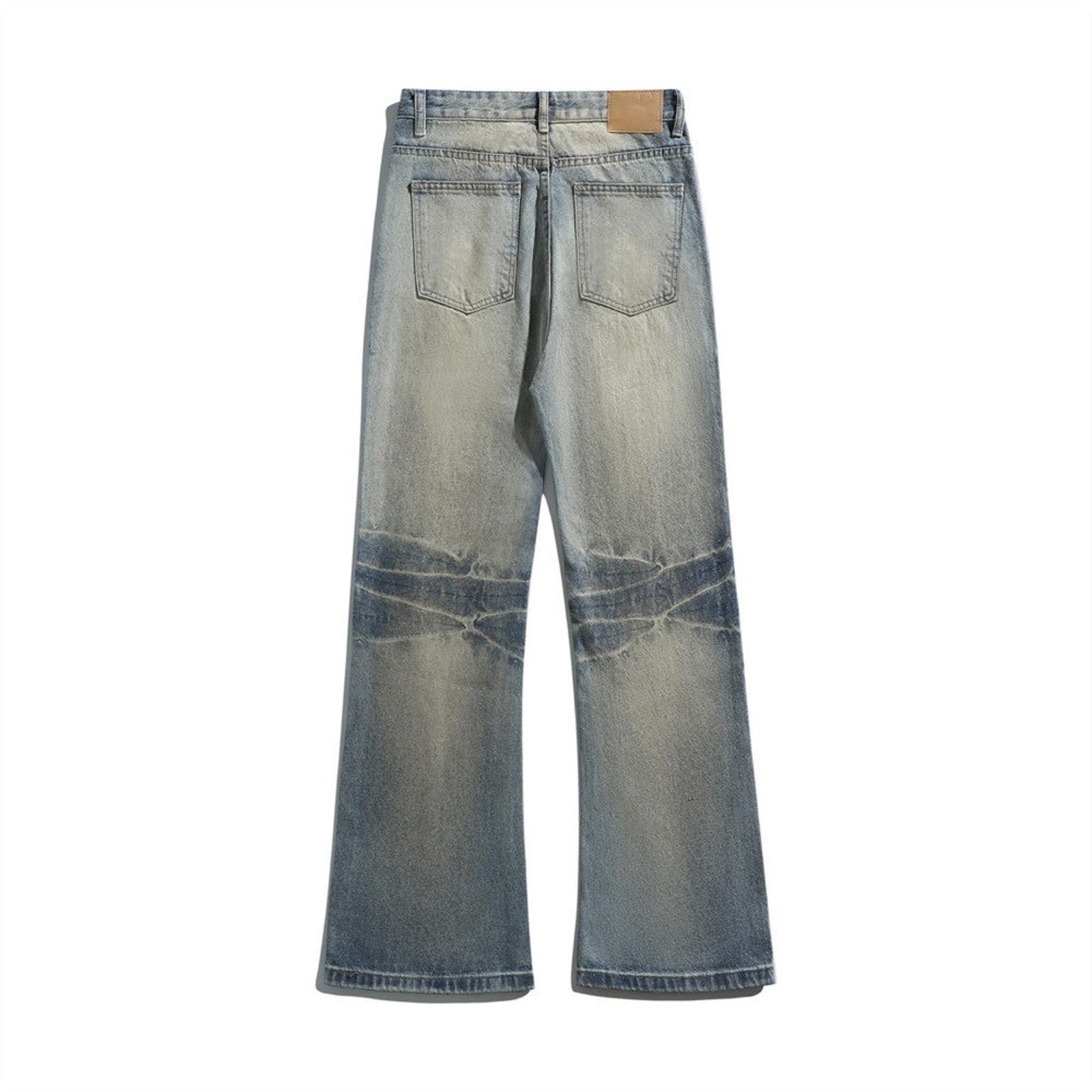 Jean Blue Washed Wide Leg Denim Jeans, Casual Men's Pants Size US 32 / EU 48 - 2 Thumbnail