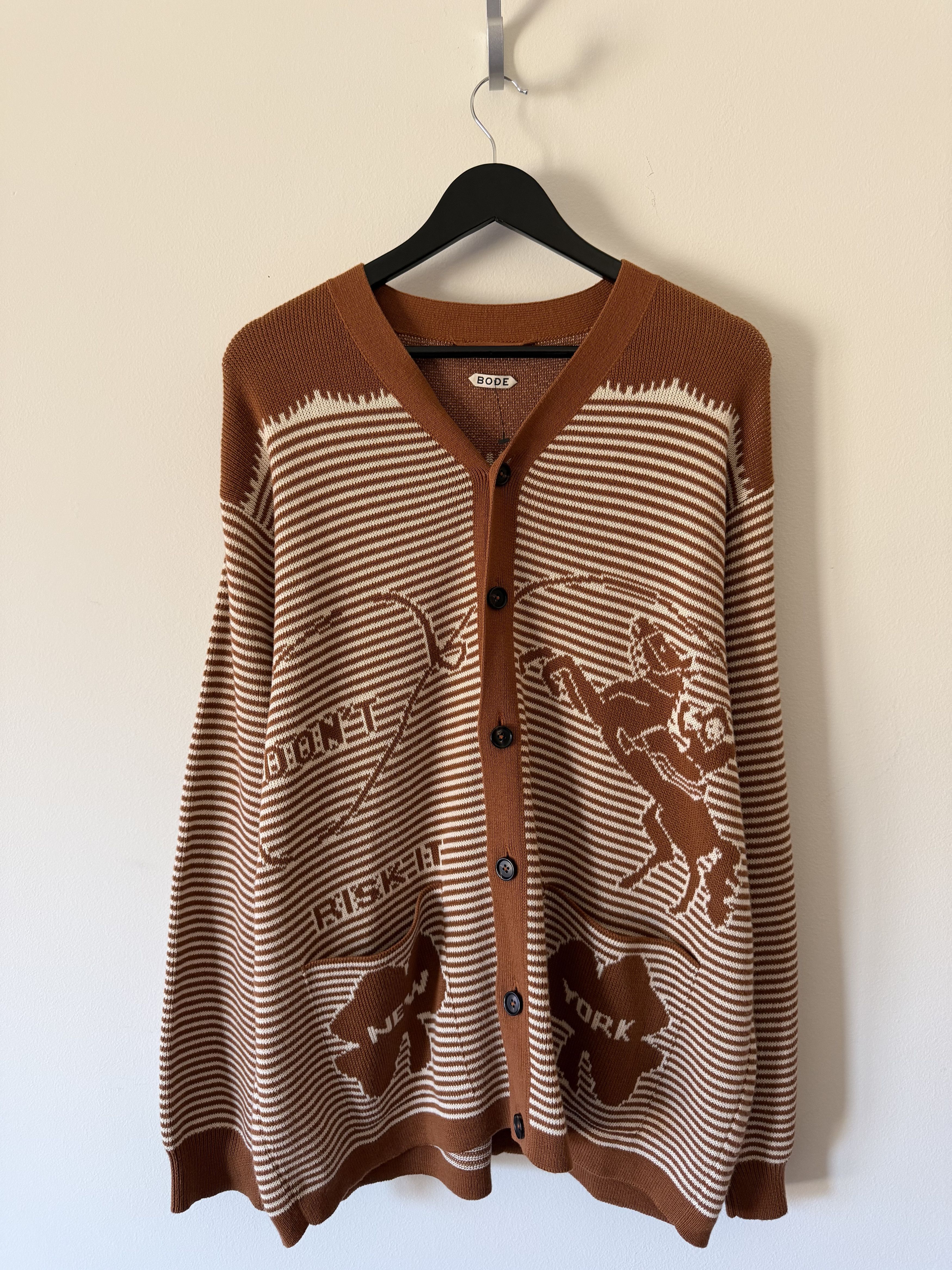 Bode Bode Buckaroo Cardigan in Brown Size US XL / EU 56 / 4 - 1 Thumbnail