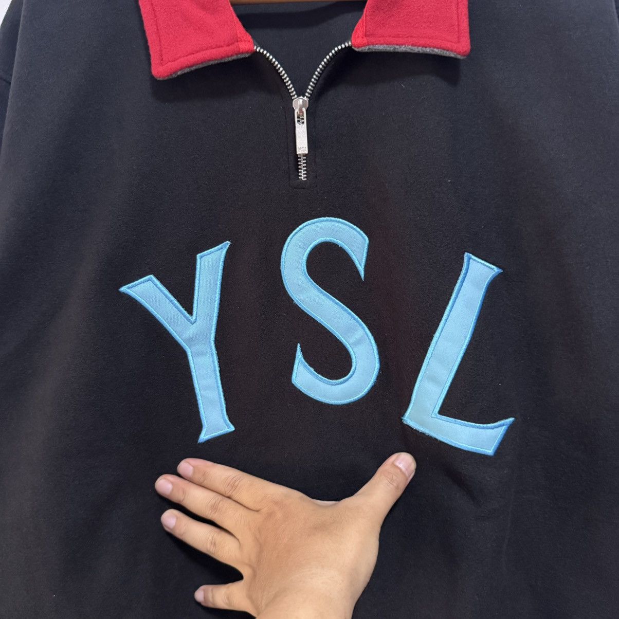 Yves Saint Laurent RARE💥 YSL SWEATSHIRT YVES SAINT LAURENT HALFZIP SWEATSHIRT Size US L / EU 52-54 / 3 - 2 Thumbnail