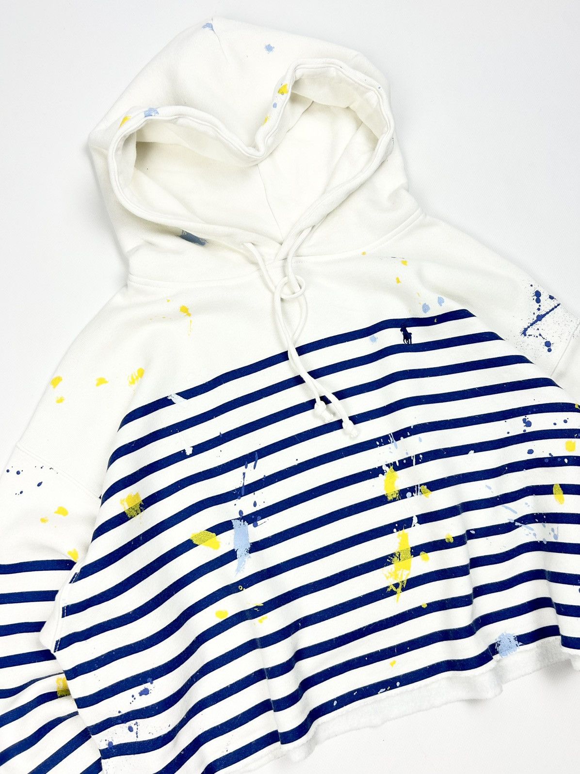 Denim & Supply Ralph Lauren Denim & Supply Ralph Lauren Cropped Striped Paint Hoodie Y2K Size L / US 10 / IT 46 - 4 Thumbnail