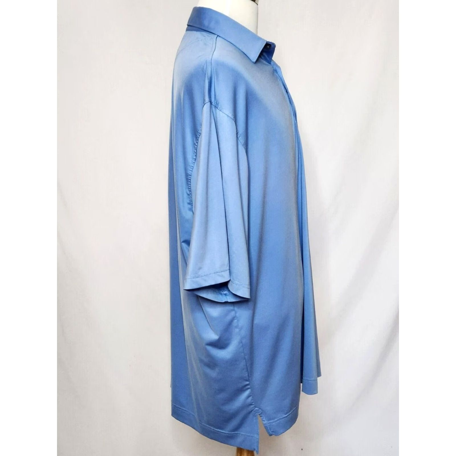 Footjoy FootJoy Golf Polo Shirt Mens 2XL Short Sleeve Solid Blue Stretch Polo Size US XXL / EU 58 / 5 - 4 Thumbnail