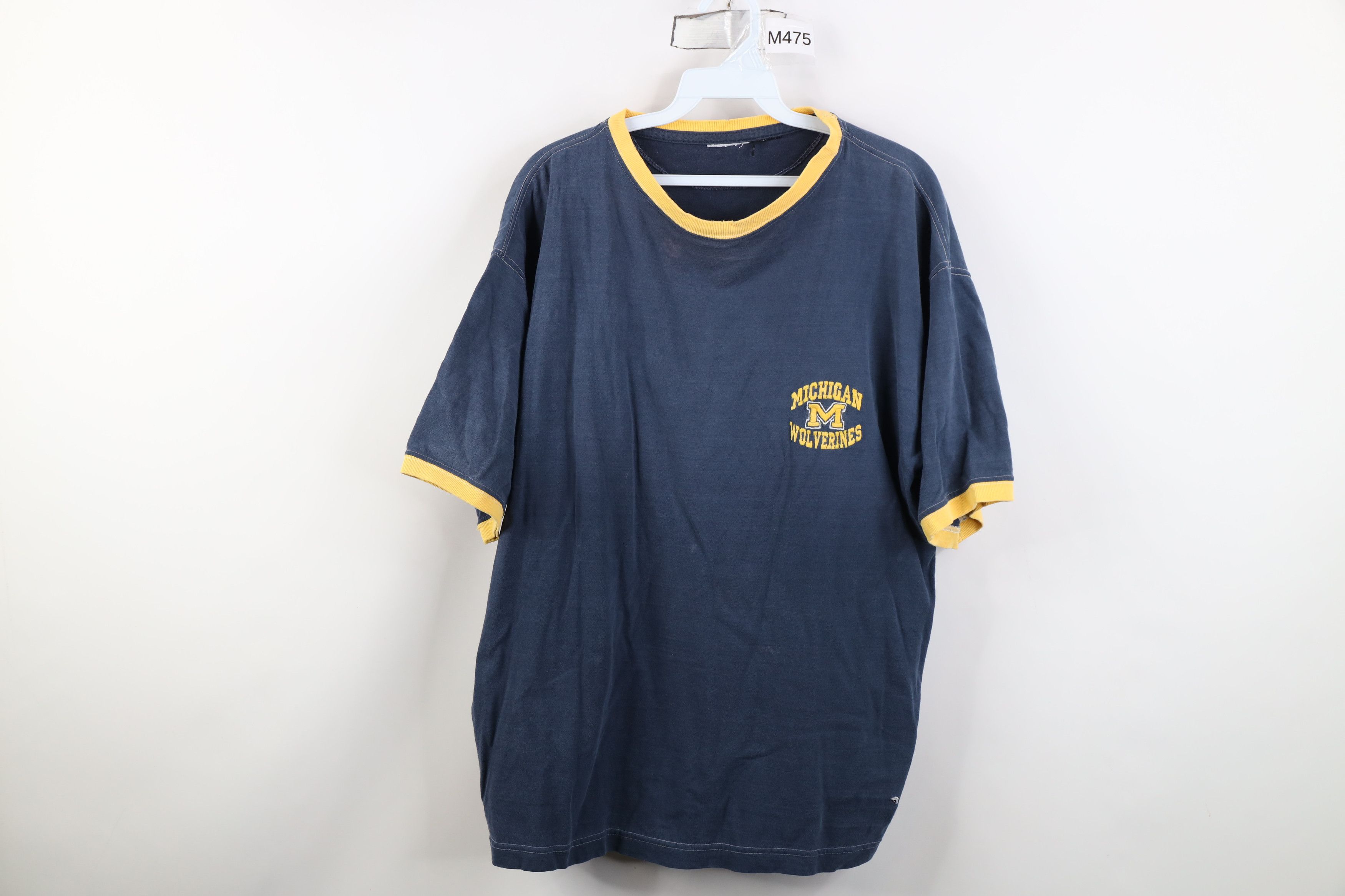 Vintage Vintage 90s University of Michigan Ringer T-Shirt Blue Size US L / EU 52-54 / 3 - 1 Thumbnail