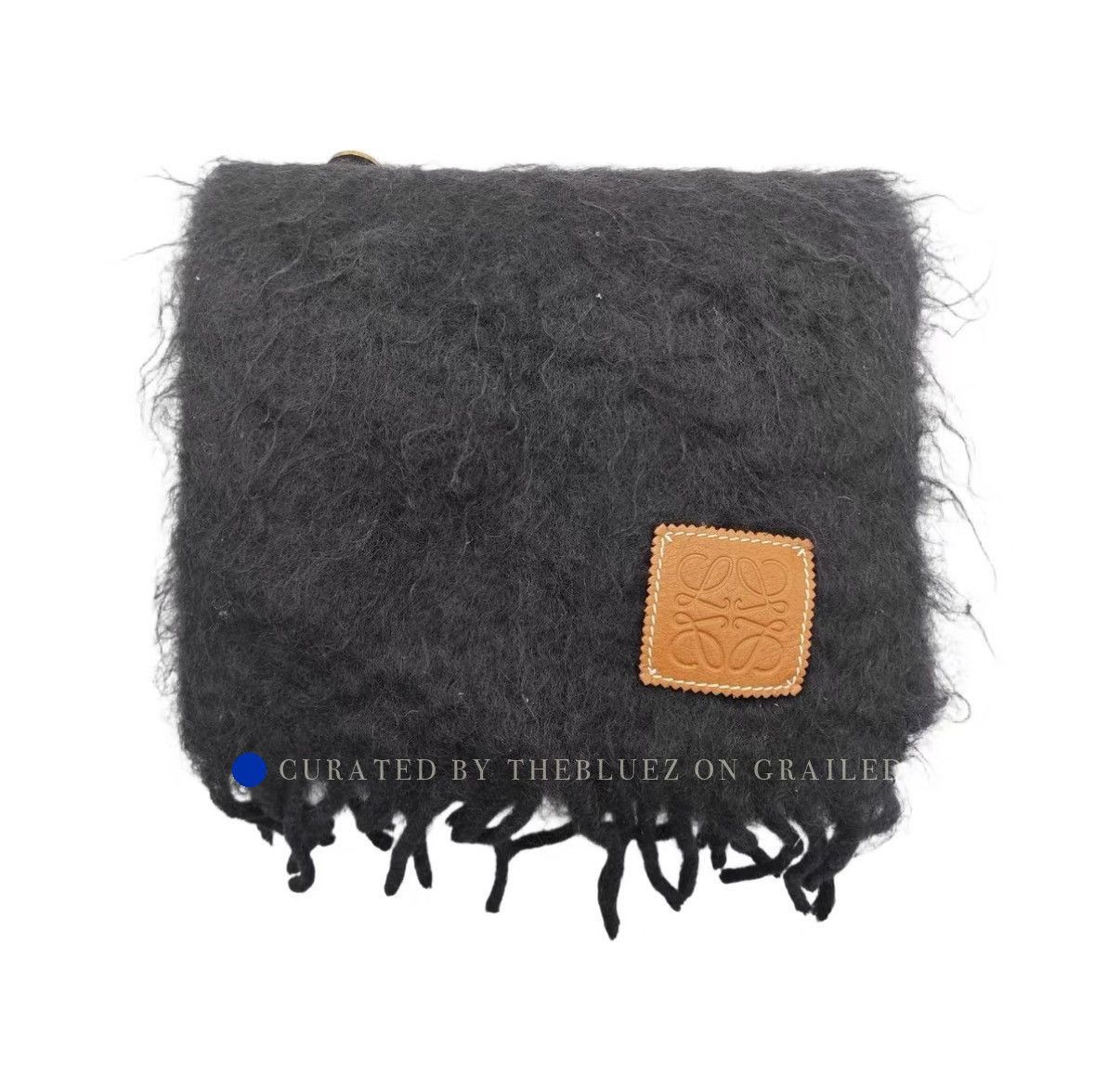 Loewe Cozy Black Mohair & Wool Scarf Size ONE SIZE - 1 Thumbnail