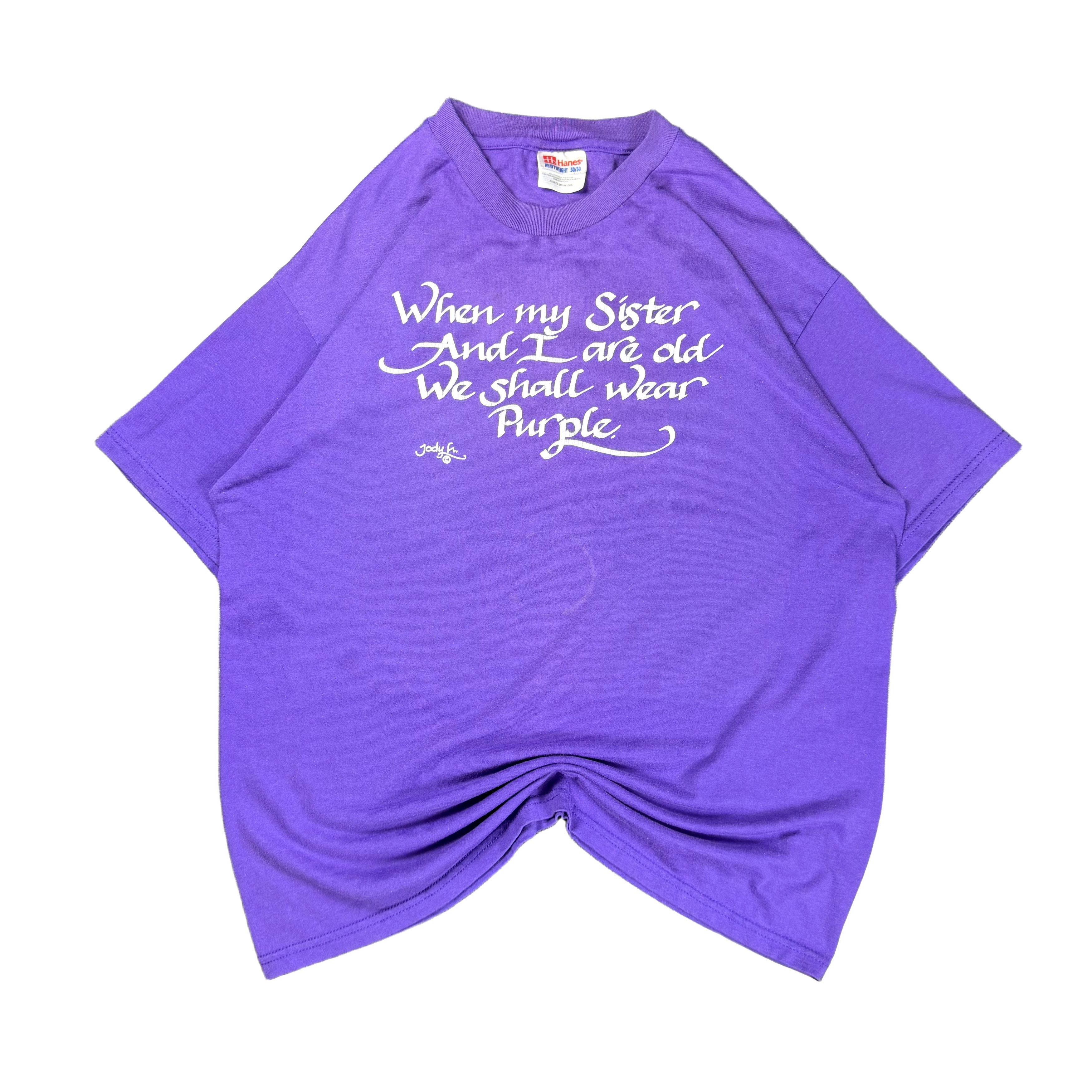 Vintage Vintage Hanes Heavyweight We Shall Wear Purple Jody H Tee XL Size US XL / EU 56 / 4 - 1 Thumbnail