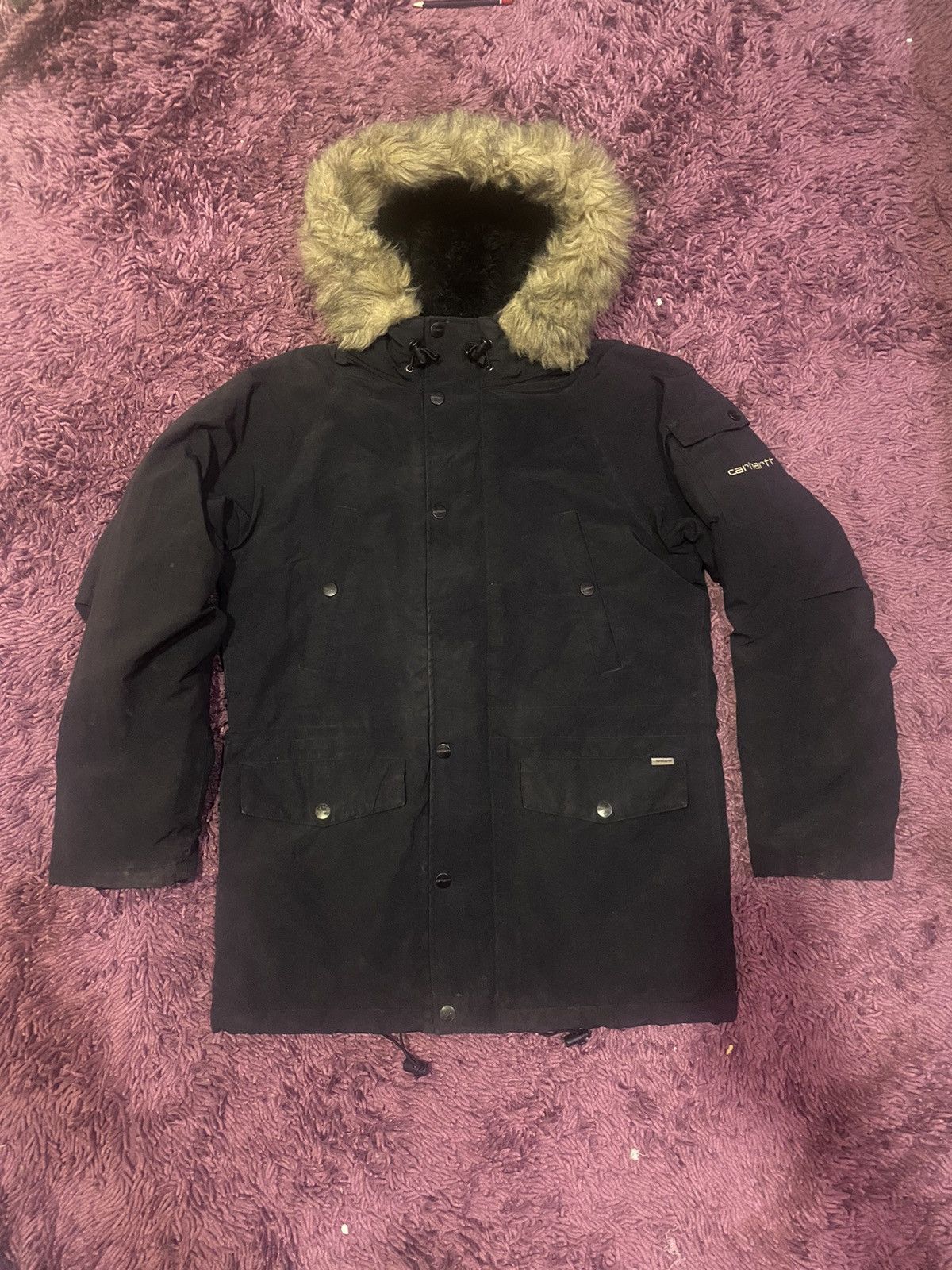 image of Carhartt Anchorage Parka Jacket in Black, Men's (Size Small)