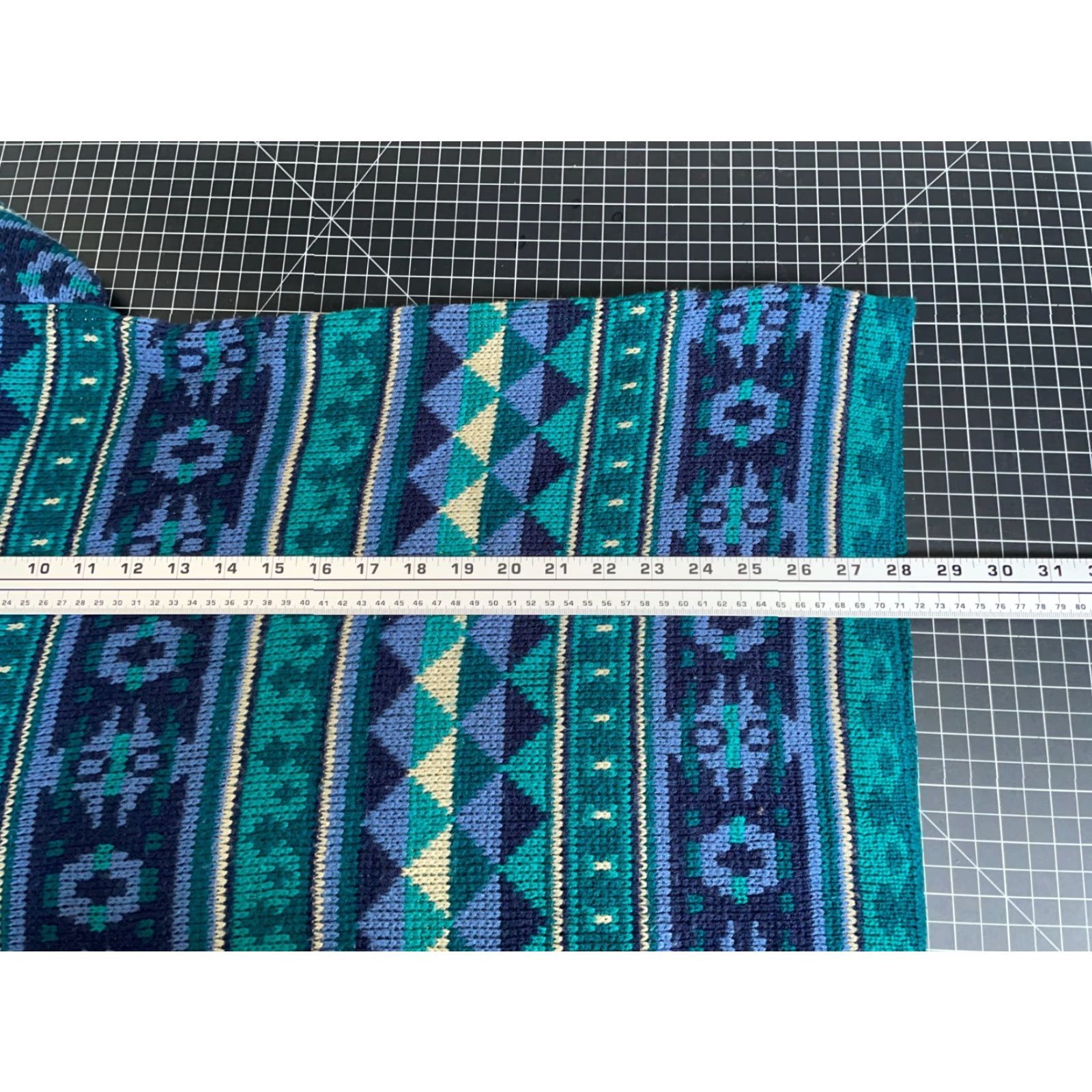 Vintage VINTAGE Stefano International Sweater Geometric 90s Aztec Pullover V-Neck Green Blue One Size Womens Size ONE SIZE - 6 Thumbnail