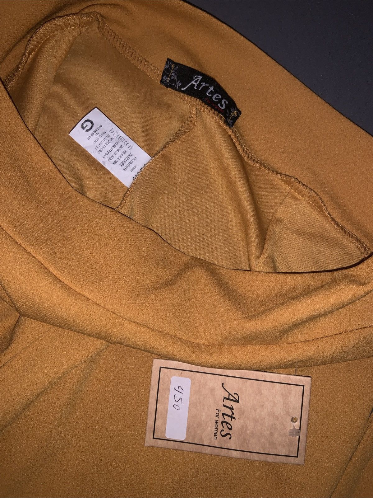 Other Woman’s - Wide Leg Mustard Yellow Dressy Pants - Size Large Size 29" - 3 Thumbnail