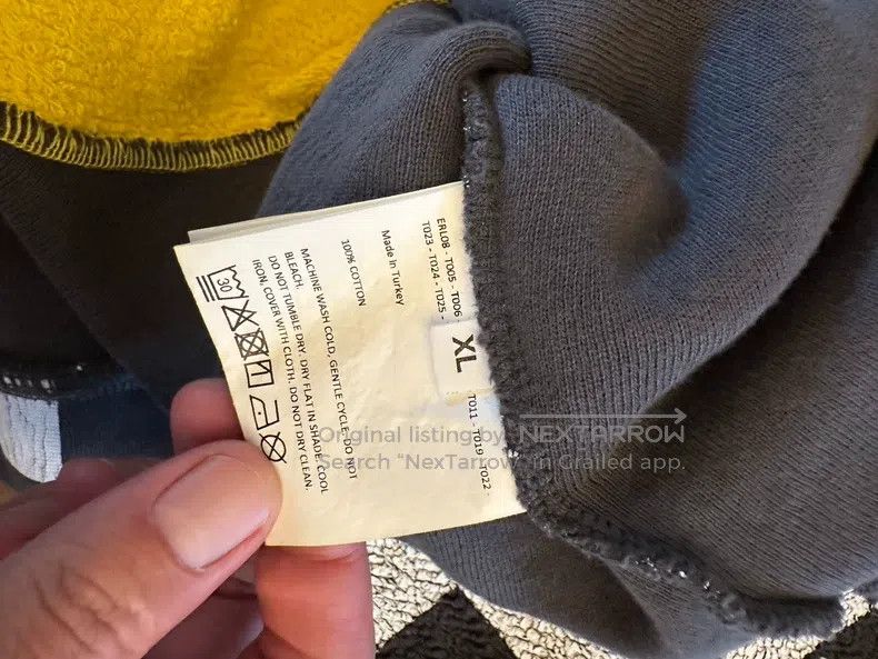 ERL ERL 24SS yellow checkered crack print raglan hooded sweats Size US XL / EU 56 / 4 - 5 Thumbnail