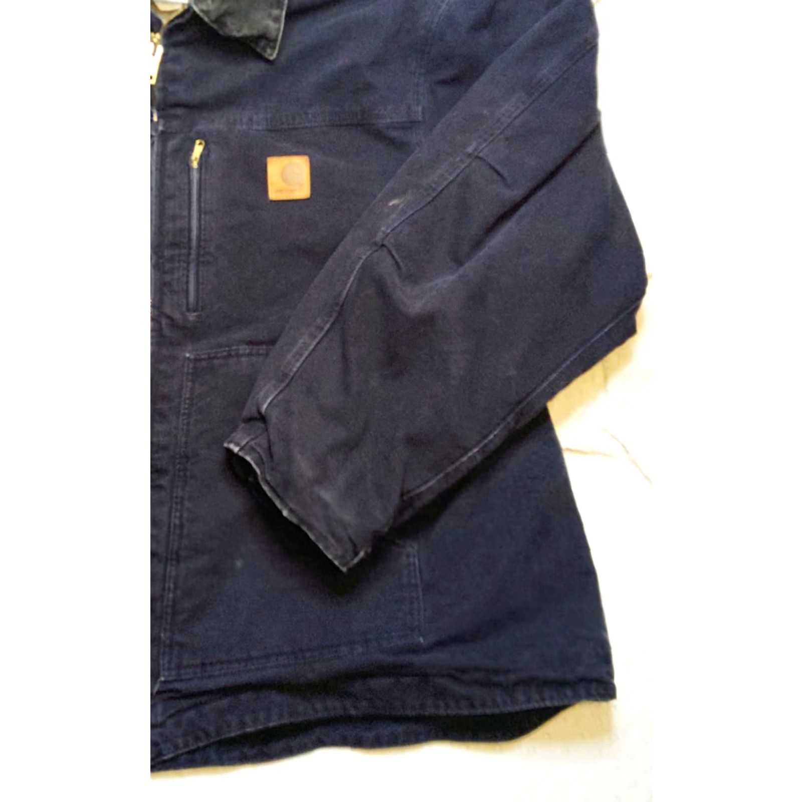 Carhartt VTG Carhartt Ridge Coat Jacket Navy Blue 3XL Lined Sherpa Sandstone Canvas Workwear Casual Winter Fall Spring Mens Size US XXL / EU 58 / 5 - 2 Thumbnail