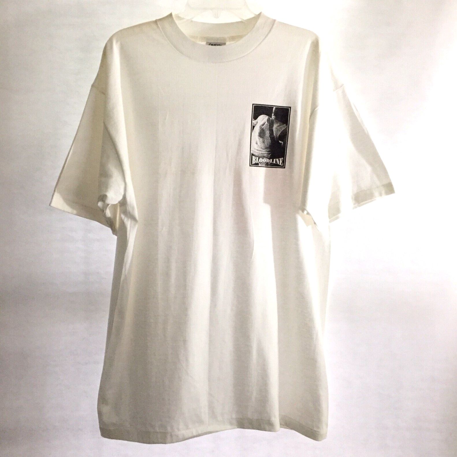 image of Vintage Bloodline "can't Rest On The Times" Hc Single Stitch T-Shirt Mens XL in White