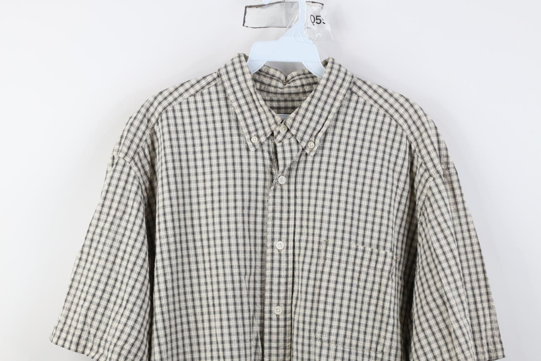 Eddie Bauer Vintage 90s Eddie Bauer Seersucker Short Sleeve Button Shirt Size US L / EU 52-54 / 3 - 2 Thumbnail