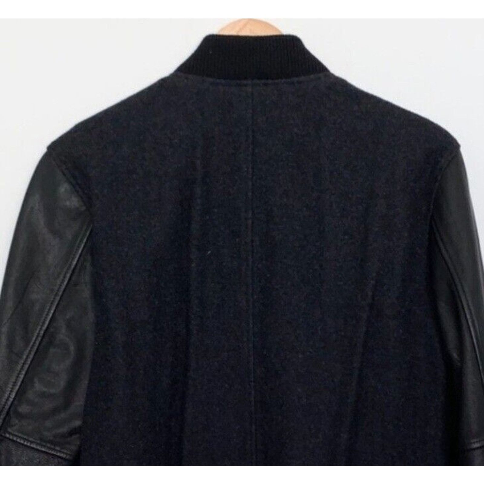 Vince Vince. Men’s City Varsity Leather Bomber Jacket Navy Black Size US S / EU 44-46 / 1 - 5 Thumbnail
