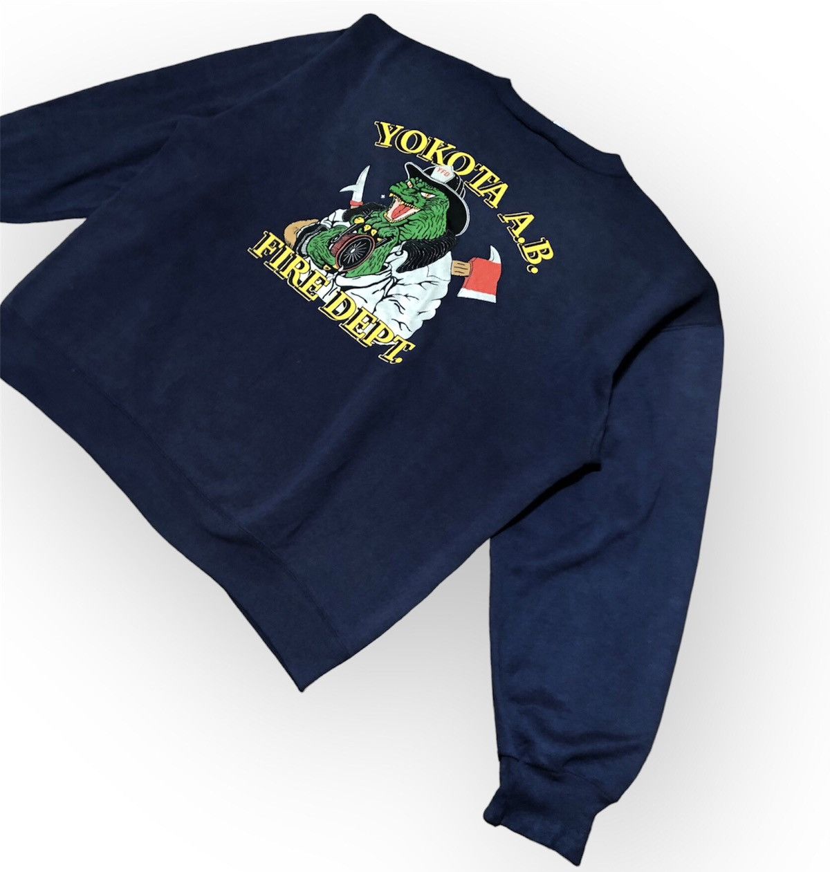 Vintage Rare Vintage 80s Yakota A.B Fire Dept sweat firefighter Size US XL / EU 56 / 4 - 6 Thumbnail