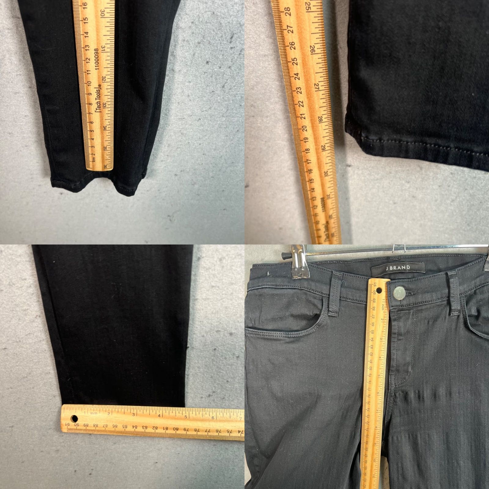 J Brand J Brand Jeans Womens 29 Black Moto Skinny Denim Cotton Blend 5-Pocket Stretch Hairpin? Size 29" - 8 Thumbnail