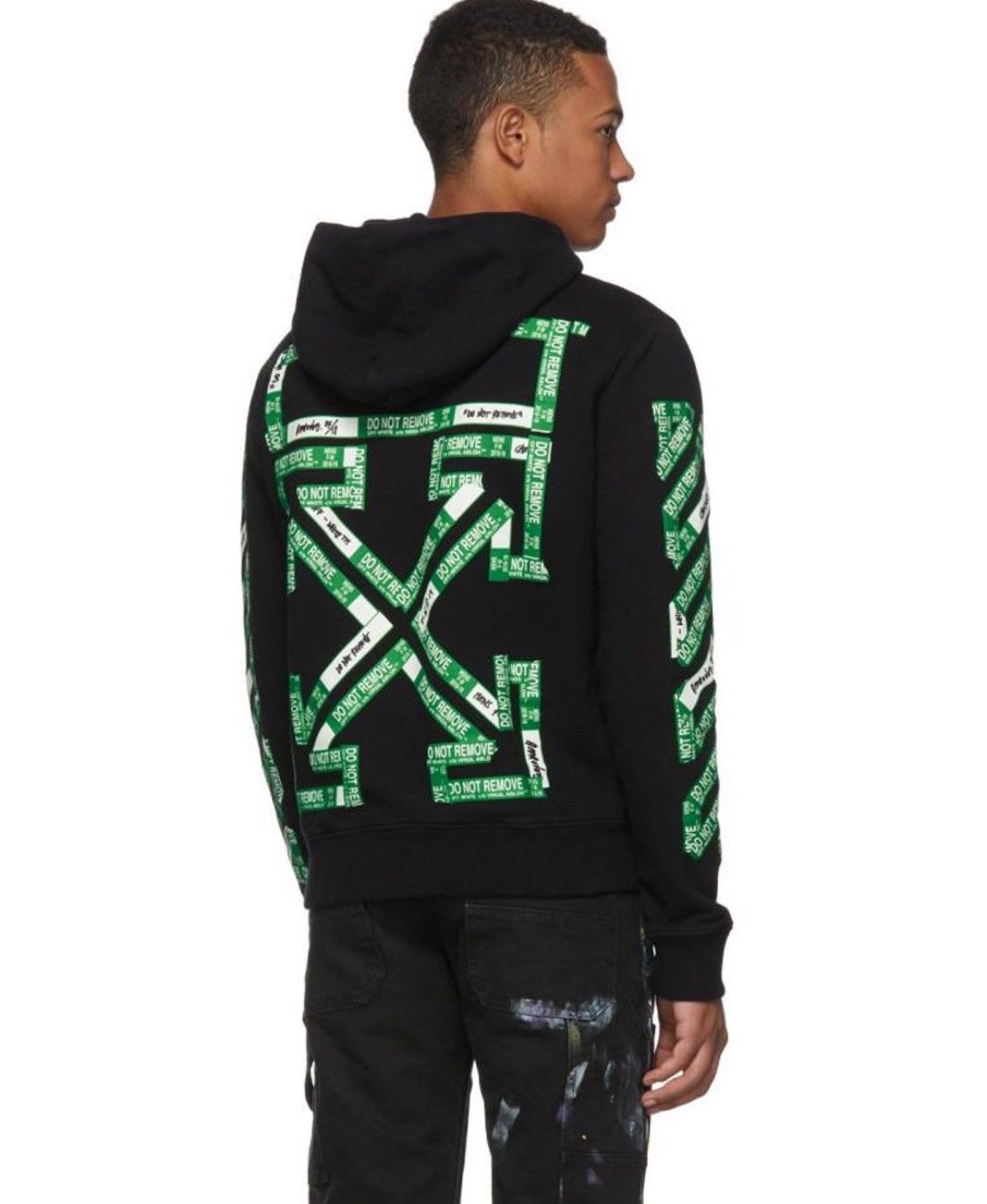 image of Off White Off-White Virgil Abloh Ssense Exclusive Black 3D Diag Hoodie, Men's (Size Medium)