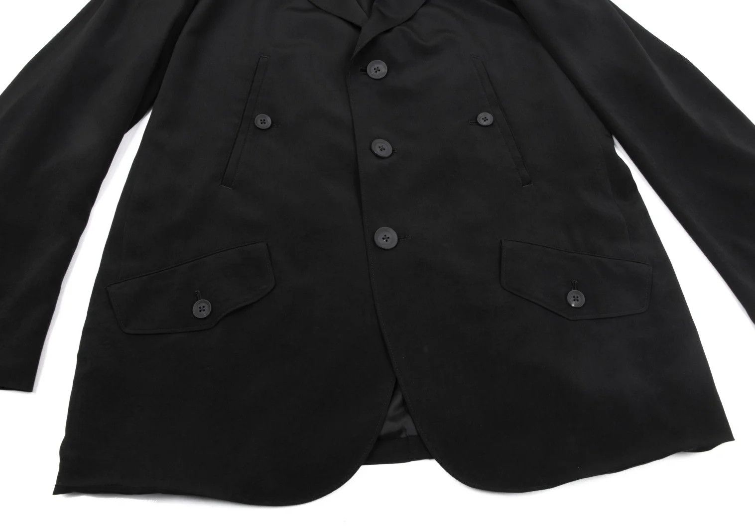 Yohji Yamamoto Yohji Yamamoto Crepe De Chine Pocket Design Jacket Size US XL / EU 56 / 4 - 8 Thumbnail