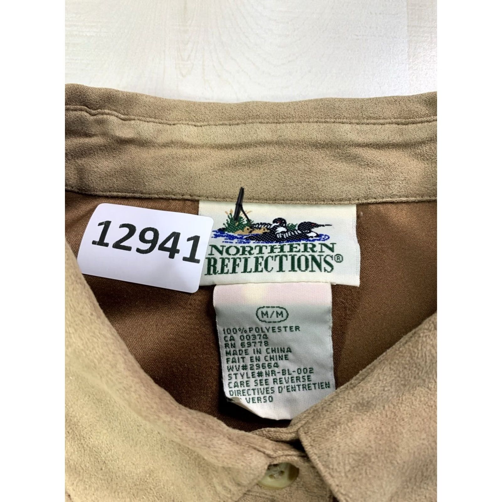 Northern Reflections VINTAGE Northern Reflections Faux Suede Pocket Front Button-Up Womens Shirt Medium Brown 12941 Size M / US 6-8 / IT 42-44 - 7 Thumbnail