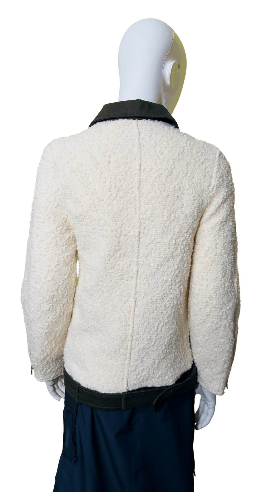 Elleme Elleme Paris White Teddy Jacket with Dark Green Accents Size XS / US 0-2 / IT 36-38 - 4 Thumbnail