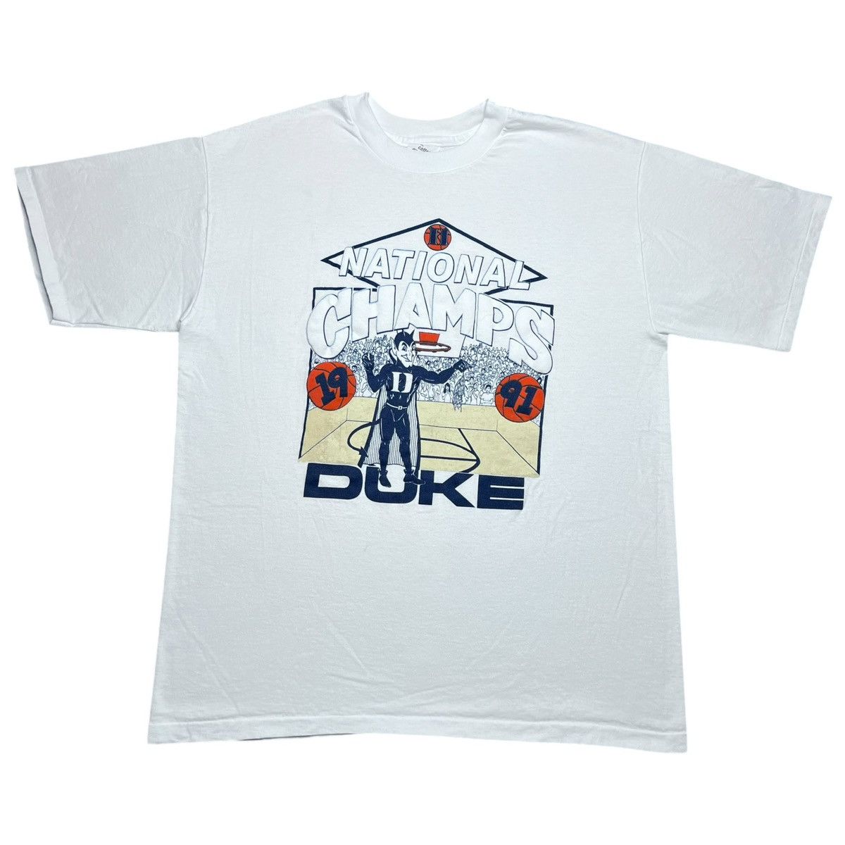 NCAA Vintage 1991 NCAA Duke Blue Devils National Champions TShirt Size US XL / EU 56 / 4 - 1 Thumbnail